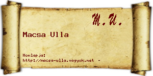 Macsa Ulla névjegykártya